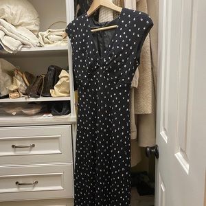 Vintage Maxi Black Patterned Dress S M